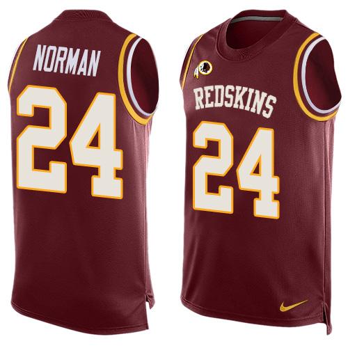 Nike Redskins #24 Josh Norman Burgundy Red Team Color Men's Stitched NFL Limited Tank Top Jersey - Click Image to Close